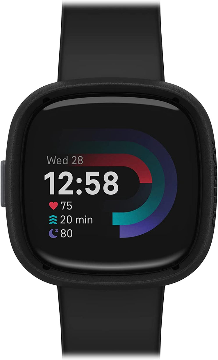 Bumper Compatible Fitbit Versa 4 Antichoc Anti-Chute élégant étui protège écran et Bords NOIR