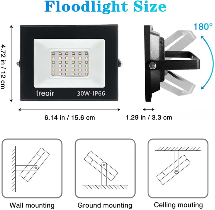 Projecteur LED Exterieur 50W 5000LM Spot LED 6000K Lumière Extérieure IP66 Etanche