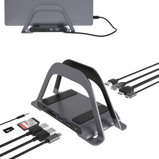 Station d'accueil Dock Station avec stand HDMI,Jack 3.5, SD, Micro SD, RJ45, USB 3.0