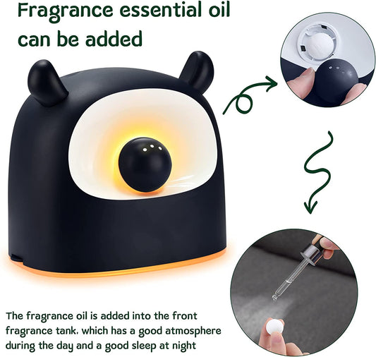 Mini Humidificateur d'Air 500ml Diffuseur Arome Fonction Veilleuse