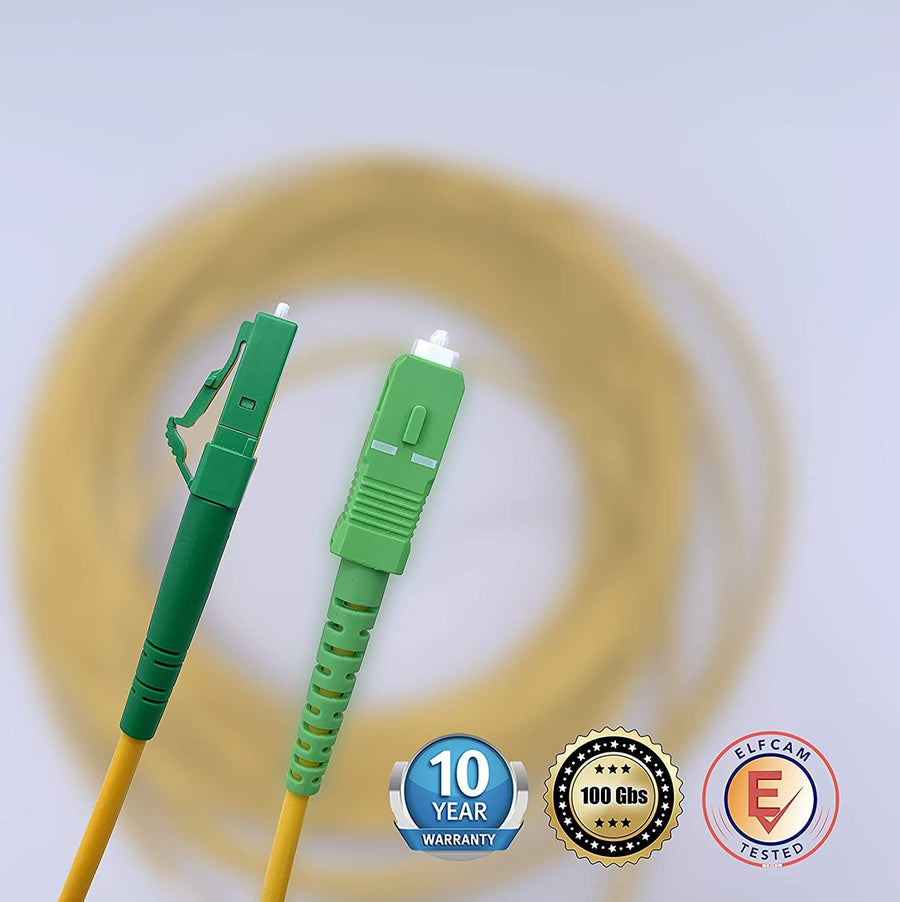 Câble à Fibre Optique LC/APC à LC/APC Monomode Simplex, 9/125 μm Jarretière Optique LSZH (50M)
