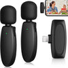 Microphone Cravate Sans Fil Vlog sans APP & Bluetooth Plug & Play 2,4 GHz Réduction de Bruit