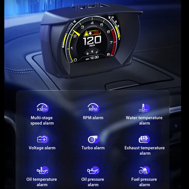 Display GPS 2-Systems+Inclinometer Smart Gauge RPM Tachymètre Odomètre Turbo/Turbine Pression