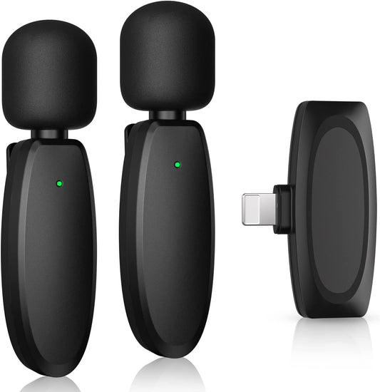 Microphone Cravate Sans Fil Vlog sans APP & Bluetooth Plug & Play 2,4 GHz Réduction de Bruit