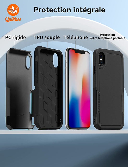 Coque de téléphone pour iPhone 6,5" XS MAX Protection de qualité Anti-Chute et Double Couche