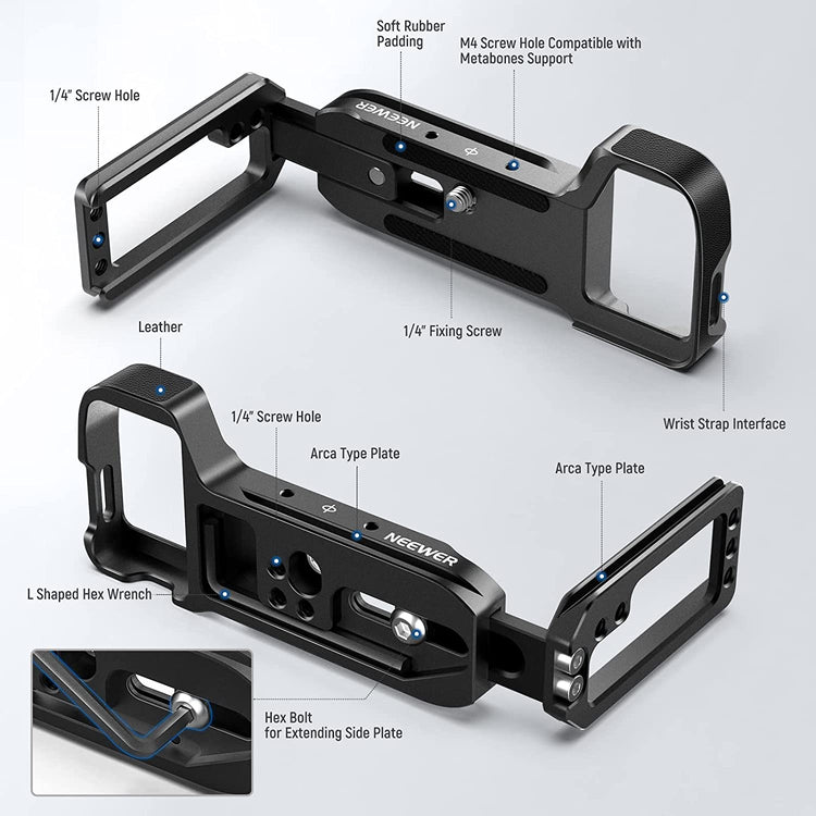 Support de caméra Forme de L Plaque dégagement Rapide Compatible avec Sony A7RIII A7III A9