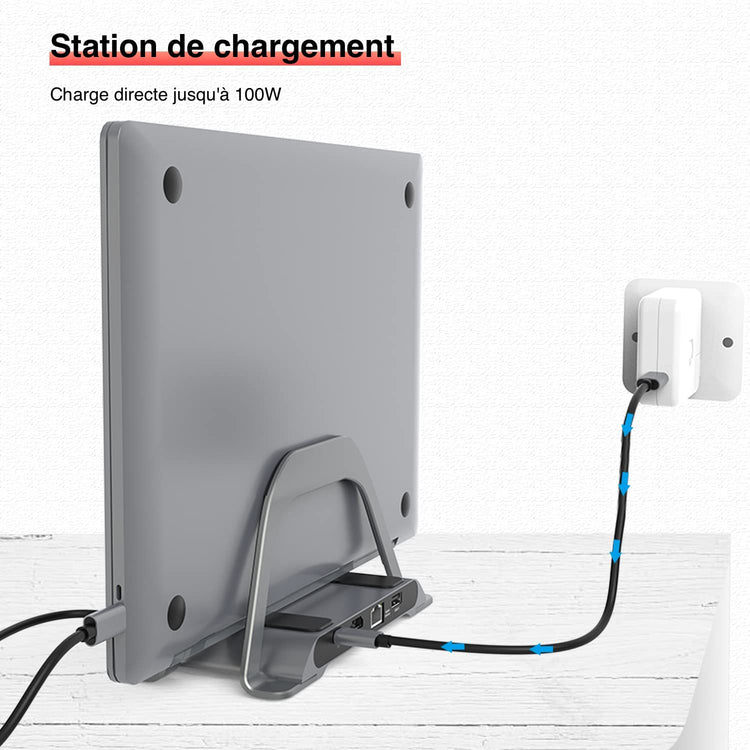 Station d'accueil Dock Station avec stand HDMI,Jack 3.5, SD, Micro SD, RJ45, USB 3.0