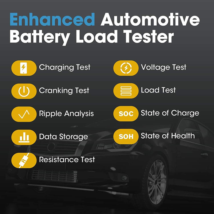 Testeur de batterie Bluetooth voiture 12 V sans fil 100-2000 CCA Pour voiture, moto et ATV