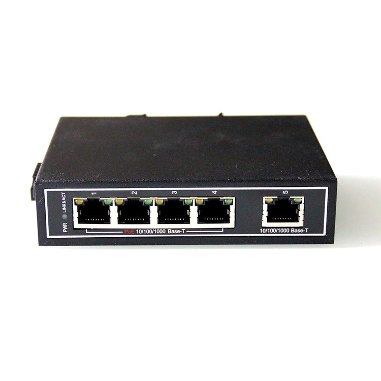 Switch Reseaux Ethernet RJ45 Alimentation PoE 5 Ports Non Gere Rail Montage NOIR