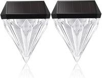 Lot de 2 lampes solaires pour extérieur de jardin - LED - Blanc froid - IP55 - Étanche