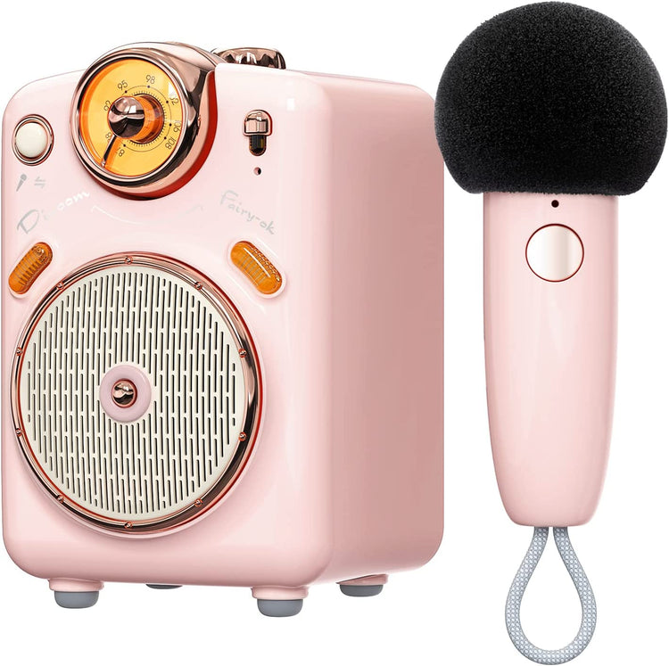 Haut-Parleur Bluetooth Portable et Microphone karaoké KTV IOS/Android Rose