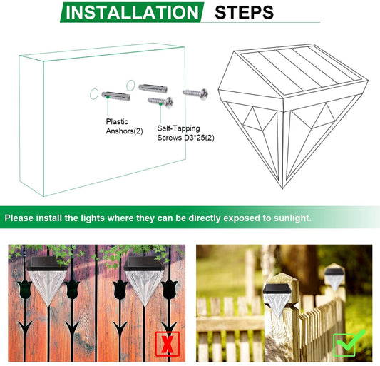 Lot de 2 lampes solaires pour extérieur de jardin - LED - Blanc froid - IP55 - Étanche