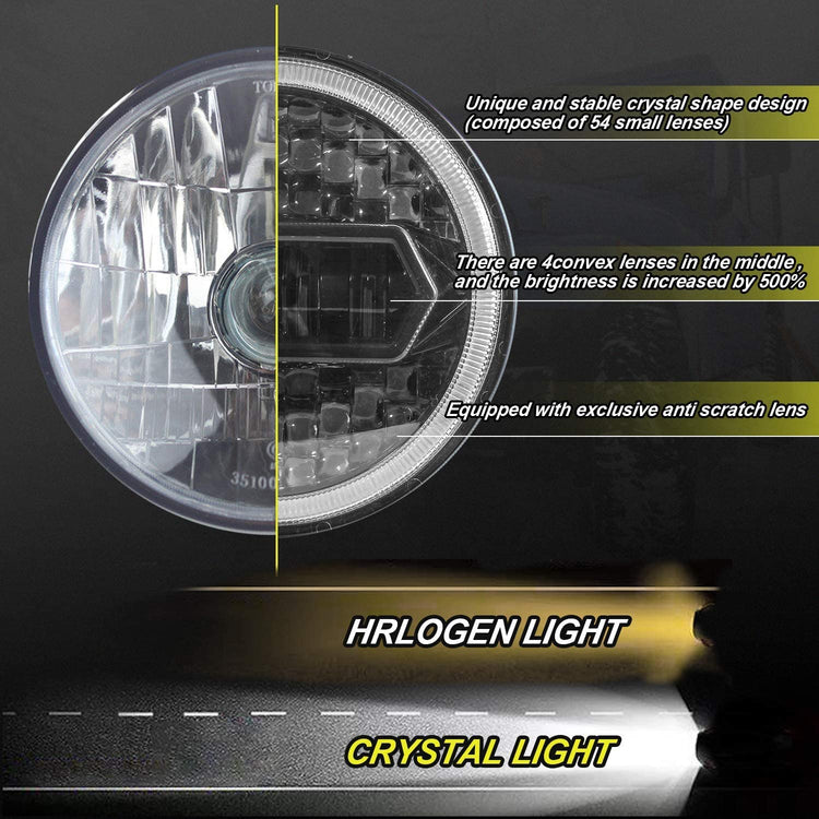Phare LED Halo Puce 300W 30000LM Faisceau Lumineux Optique Antibrouillard avec Câbles