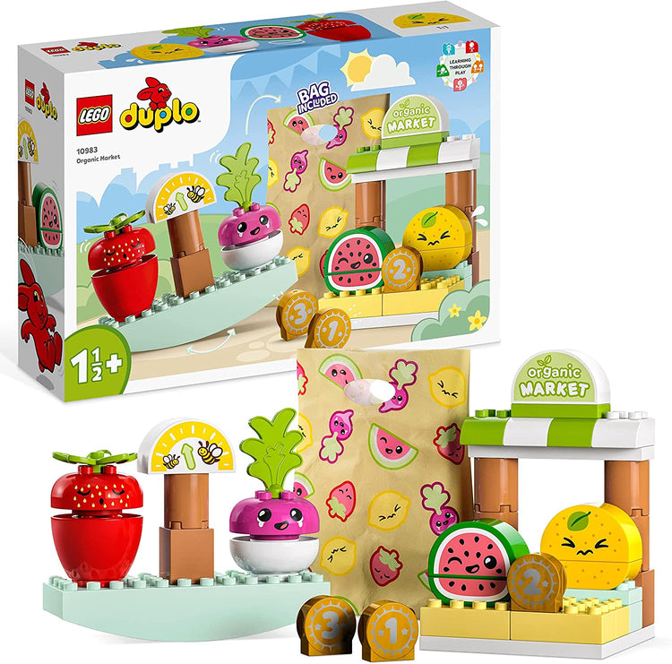 Jouet Brique LEGO DUPLO 10983 Le Marché Bio Jeu Nourriture Fruit Légume Apprentissage chiffre