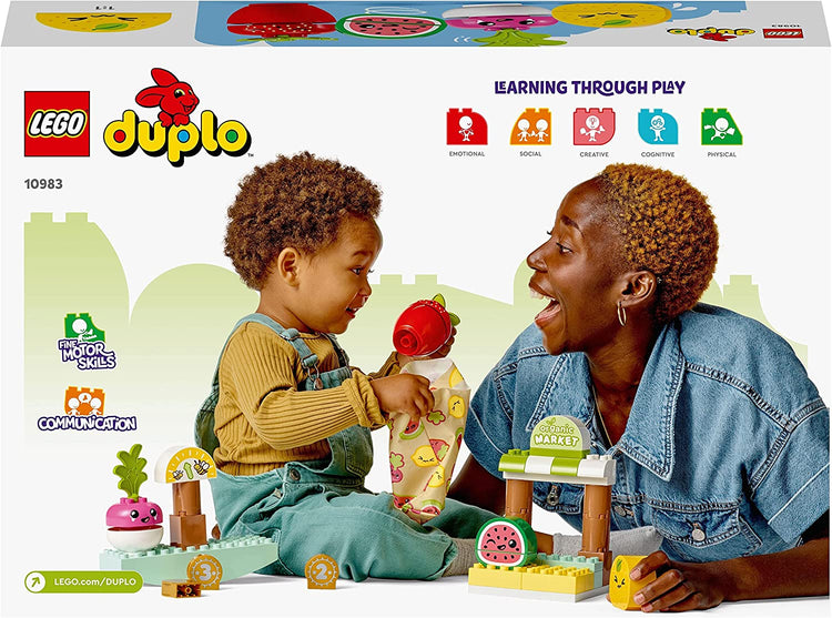 Jouet Brique LEGO DUPLO 10983 Le Marché Bio Jeu Nourriture Fruit Légume Apprentissage chiffre