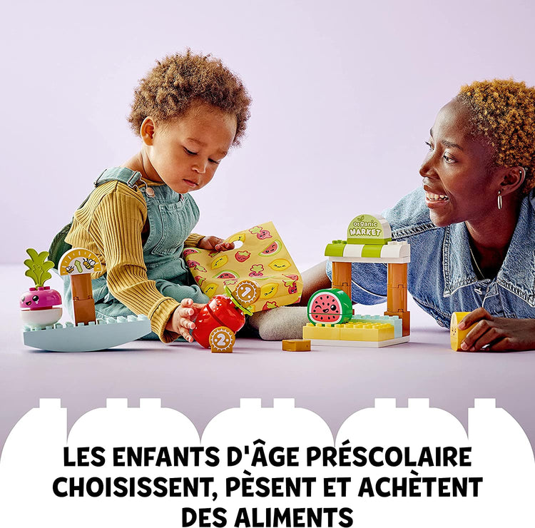 Jouet Brique LEGO DUPLO 10983 Le Marché Bio Jeu Nourriture Fruit Légume Apprentissage chiffre